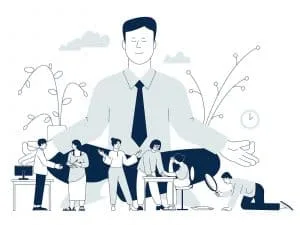 Illustration of a businessman doing meditation.